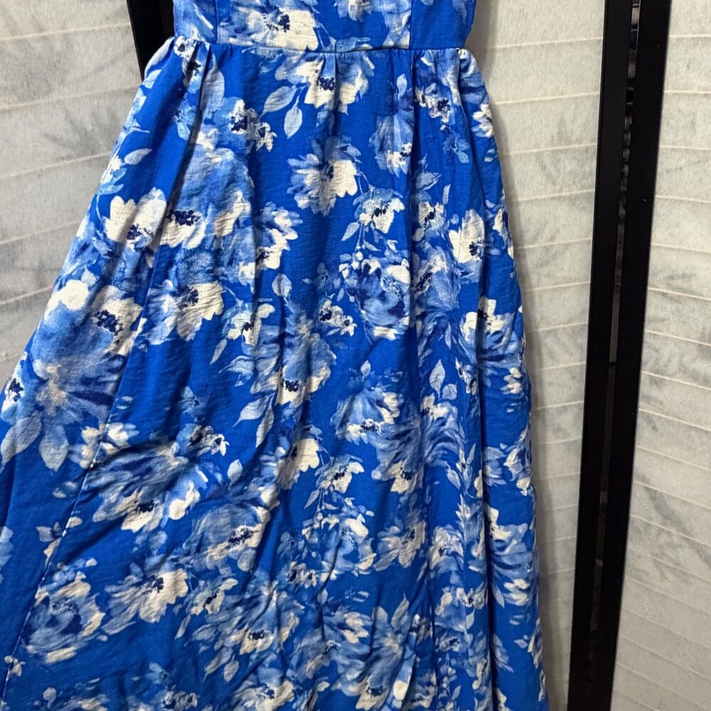 Flying Tomato Maxi Dress Small Blue Floral Backless Tie Back Boho Cottagecore‎ - Picture 9 of 11